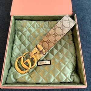 Gucci Tan and Gold Rare Snake Skin Women's Belt